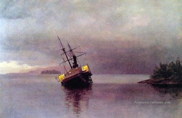  marin Tableaux - Épave de l’Ancon à Loring Bay luminisme paysage marin Albert Bierstadt